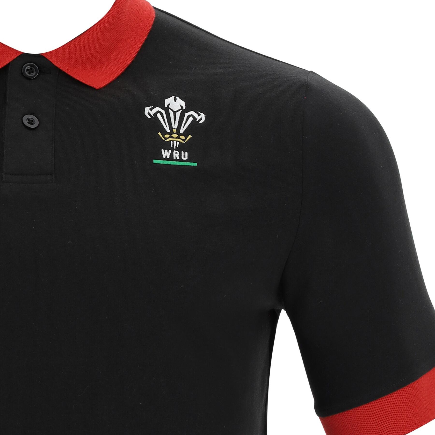 Poloshirt aus Baumwollpikee Pays de galles rugby 2020/21