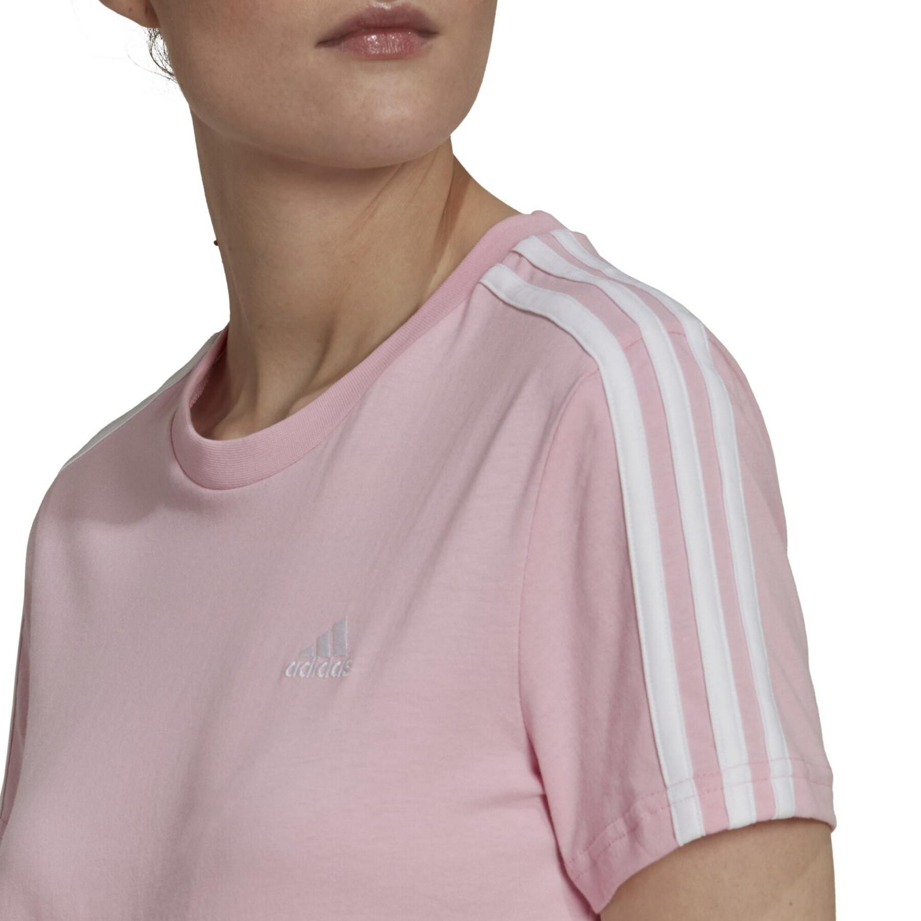 Eng anliegendes T-Shirt mit 3 Streifen, Damen adidas Essentials