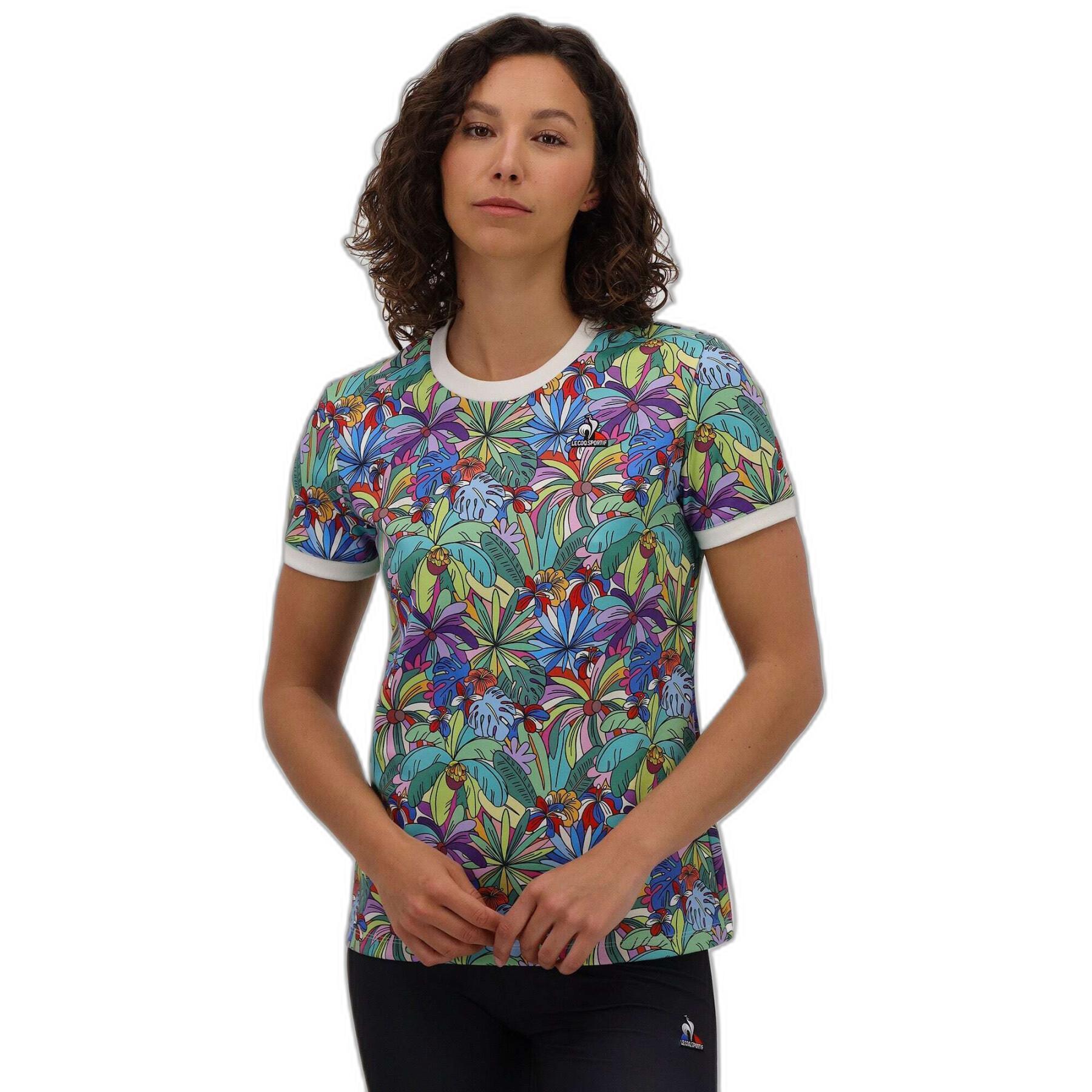 Kurzarm-T-Shirt, Damen Le Coq Sportif Leona Rose N°1