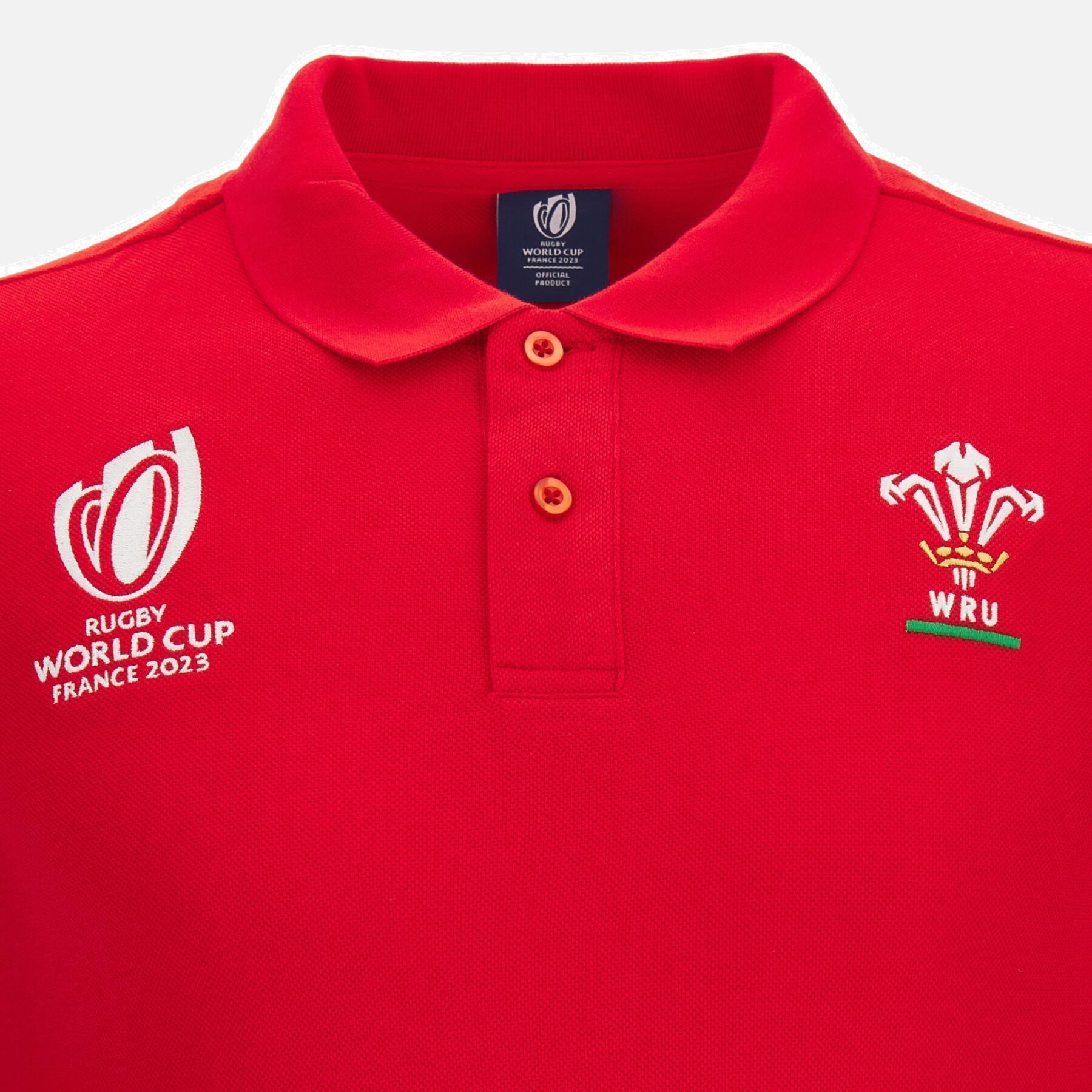 Polo-Shirt Kind Pays de Galles Rugby XV Merch RWC Country 2023