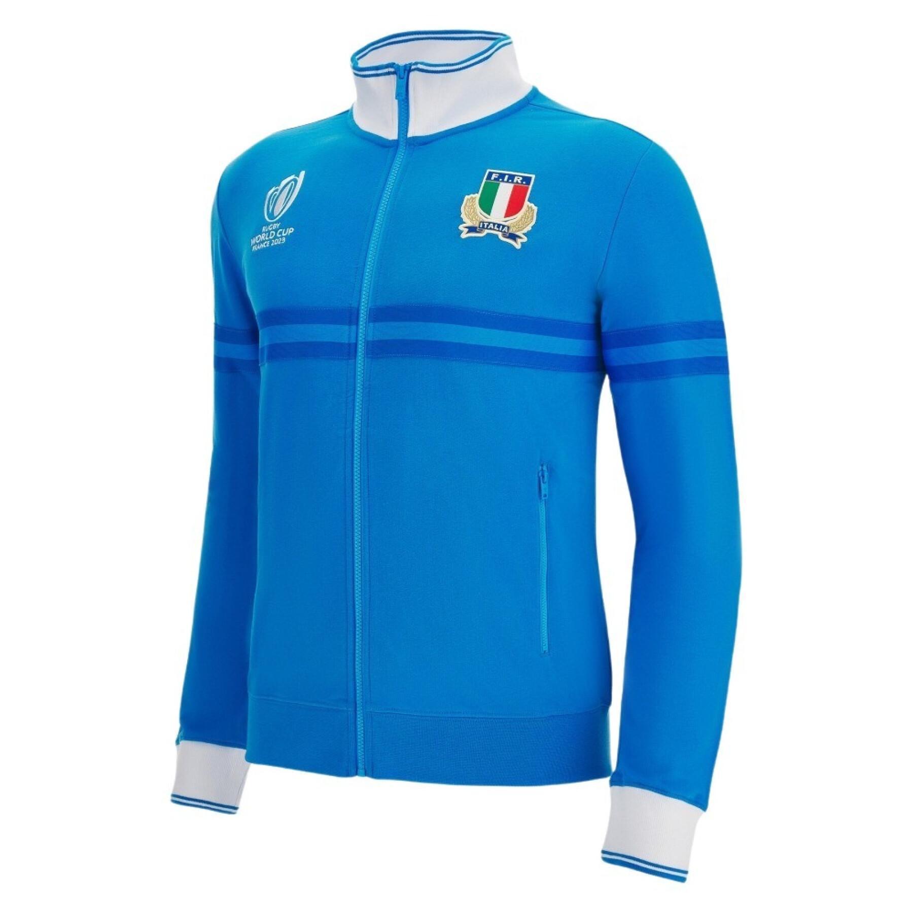 Sweatshirt Reißverschluss Baumwolle Italien Rugby Merch RWC Country 2023