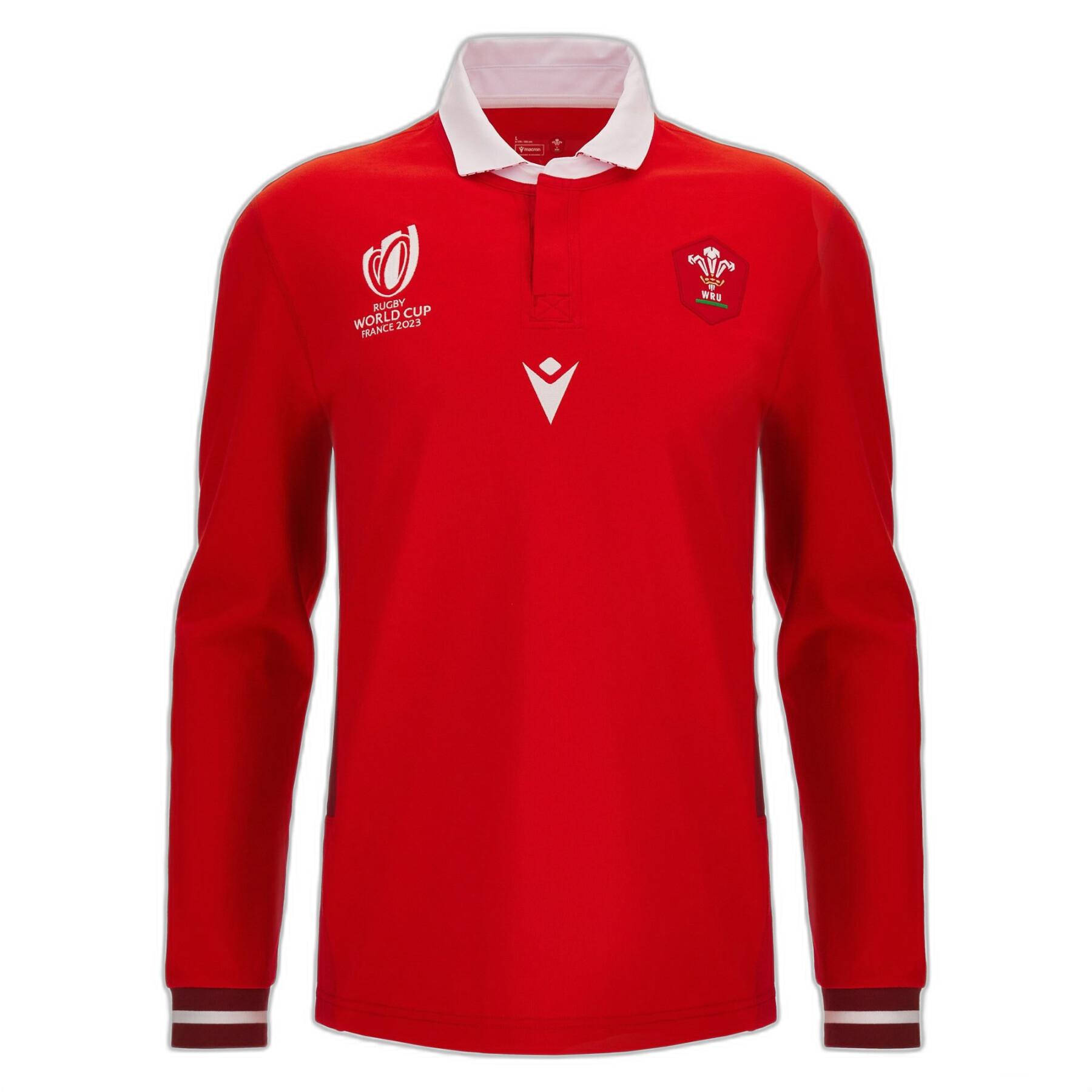 Langärmeliges Heim-Poloshirt Pays de Galles RWC 2023